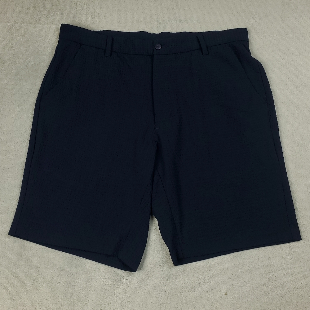 FootJoy Seersucker Golf Shorts Mens 36 Preppy Chino Navy Blue Athletic Stretch